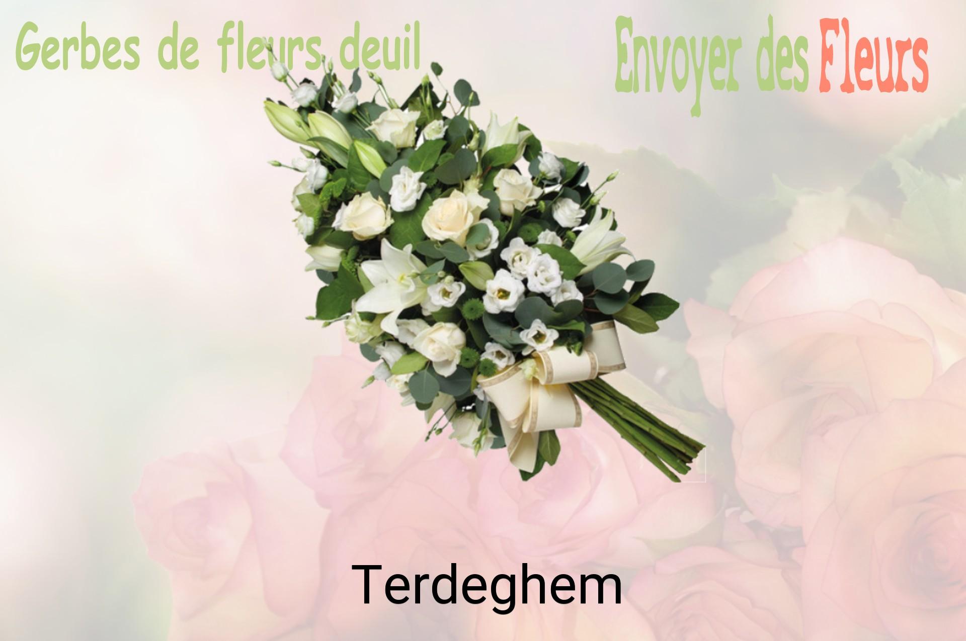 Gerbe de fleurs de deuil livrée à Terdeghem